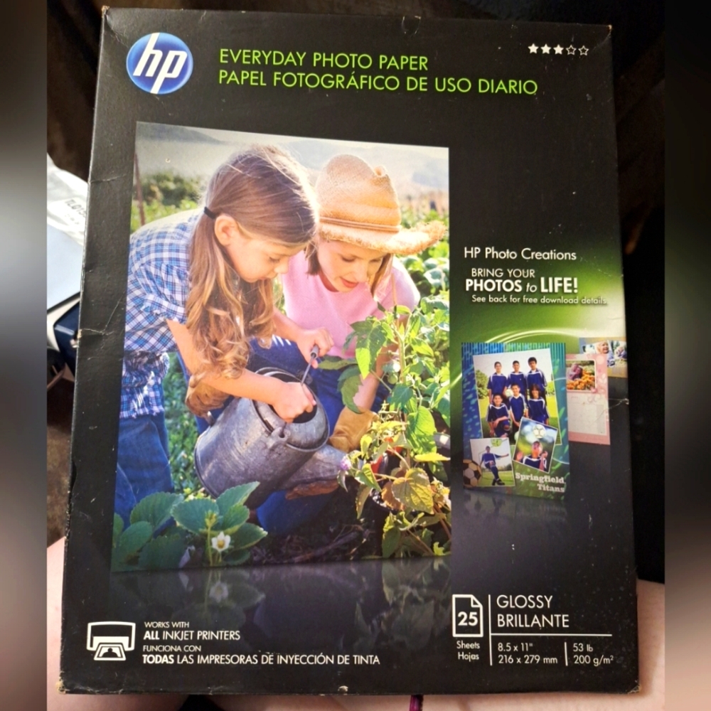 HP Glossy Everyday Photo Paper Discontinued By HP 25 Sheets, 8.5" x 11"